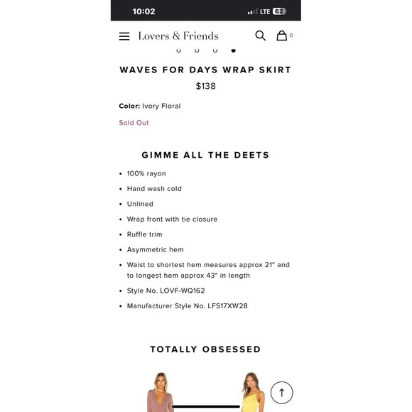 Lovers + Friends Waves For Days Wrap Skirt Women’s Size Small NWT - Picture 4 of 10